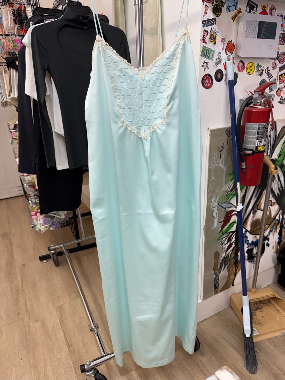 Vtg 90s Komar Silky Satin Slip Dress